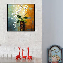 Charger l'image dans la galerie, Fleurs sur pile - diamant rond complet - 30x30cm