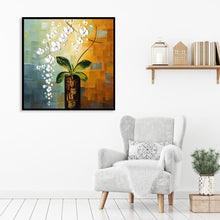 Charger l'image dans la galerie, Fleurs sur pile - diamant rond complet - 30x30cm