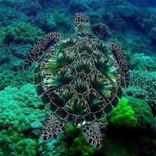 Charger l'image dans la galerie, Tortue de mer - diamant rond complet -