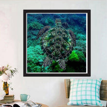Charger l'image dans la galerie, Tortue de mer - diamant rond complet -