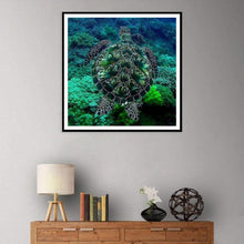 Charger l'image dans la galerie, Tortue de mer - diamant rond complet -