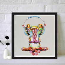 Charger l'image dans la galerie, Grenouille de musique - diamant rond complet - 30x30cm