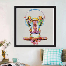 Charger l'image dans la galerie, Grenouille de musique - diamant rond complet - 30x30cm