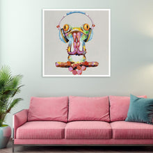 Charger l'image dans la galerie, Grenouille de musique - diamant rond complet - 30x30cm