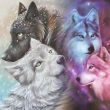 Charger l'image dans la galerie, Loups - diamant rond complet - 30x30cm
