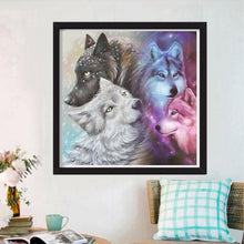 Charger l'image dans la galerie, Loups - diamant rond complet - 30x30cm