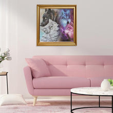 Charger l'image dans la galerie, Loups - diamant rond complet - 30x30cm