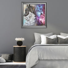 Charger l'image dans la galerie, Loups - diamant rond complet - 30x30cm