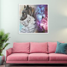 Charger l'image dans la galerie, Loups - diamant rond complet - 30x30cm