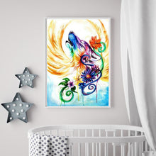Charger l'image dans la galerie, Loup avec des ailes - diamant rond complet - 30x40cm
