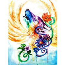 Charger l'image dans la galerie, Loup avec des ailes - diamant rond complet - 30x40cm