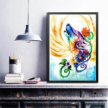 Charger l'image dans la galerie, Loup avec des ailes - diamant rond complet - 30x40cm