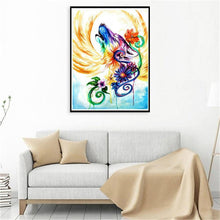 Charger l'image dans la galerie, Loup avec des ailes - diamant rond complet - 30x40cm