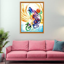 Charger l'image dans la galerie, Loup avec des ailes - diamant rond complet - 30x40cm