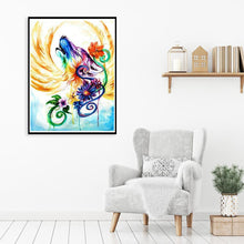 Charger l'image dans la galerie, Loup avec des ailes - diamant rond complet - 30x40cm