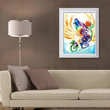 Charger l'image dans la galerie, Loup avec des ailes - diamant rond complet - 30x40cm
