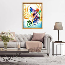 Charger l'image dans la galerie, Loup avec des ailes - diamant rond complet - 30x40cm