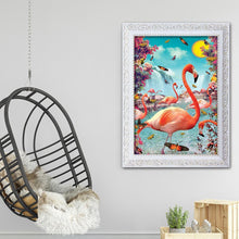 Charger l'image dans la galerie, Oiseau rose - diamant rond complet - 40x30cm