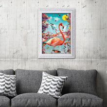 Charger l'image dans la galerie, Oiseau rose - diamant rond complet - 40x30cm