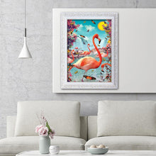 Charger l'image dans la galerie, Oiseau rose - diamant rond complet - 40x30cm