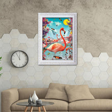 Charger l'image dans la galerie, Oiseau rose - diamant rond complet - 40x30cm