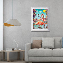 Charger l'image dans la galerie, Oiseau rose - diamant rond complet - 40x30cm