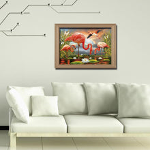 Charger l'image dans la galerie, Oiseau rose - diamant rond complet - 40x30cm