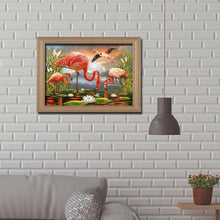 Charger l'image dans la galerie, Oiseau rose - diamant rond complet - 40x30cm