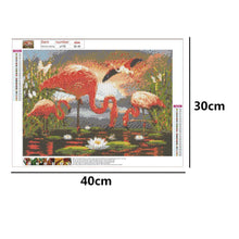 Charger l'image dans la galerie, Oiseau rose - diamant rond complet - 40x30cm