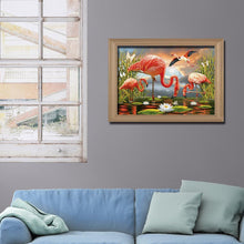 Charger l'image dans la galerie, Oiseau rose - diamant rond complet - 40x30cm