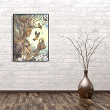 Charger l'image dans la galerie, Oiseaux et homme d’arbre - peinture complète de diamant - 30x40cm