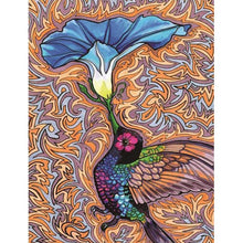 Charger l'image dans la galerie, Oiseau et pétunia - peinture en diamant complet - 30x40cm