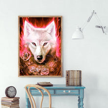 Charger l'image dans la galerie, Loup - diamant rond complet - 30x40cm