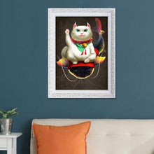Charger l'image dans la galerie, Chat chanceux - diamant rond complet - 30x40cm