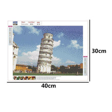 Charger l'image dans la galerie, Tour penchée - diamant rond complet - 40x30cm