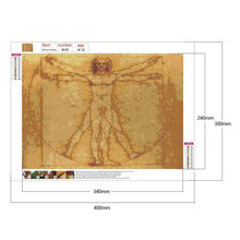 Charger l'image dans la galerie, Homme - diamant rond complet - 40x30cm