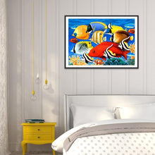 Charger l'image dans la galerie, Poisson coloré - diamant rond complet - 40x30cm