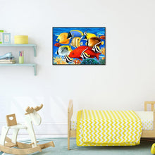 Charger l'image dans la galerie, Poisson coloré - diamant rond complet - 40x30cm