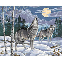 Charger l'image dans la galerie, Loup - diamant rond complet - 40x30cm