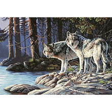 Charger l'image dans la galerie, Loup - diamant rond complet - 40x30cm