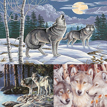 Charger l'image dans la galerie, Loup - diamant rond complet - 40x30cm