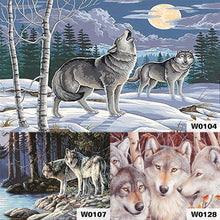 Charger l'image dans la galerie, Loup - diamant rond complet - 40x30cm