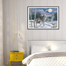 Charger l'image dans la galerie, Loup - diamant rond complet - 40x30cm