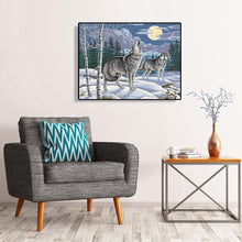 Charger l'image dans la galerie, Loup - diamant rond complet - 40x30cm