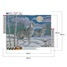 Charger l'image dans la galerie, Loup - diamant rond complet - 40x30cm