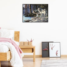Charger l'image dans la galerie, Loup - diamant rond complet - 40x30cm