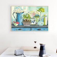 Charger l'image dans la galerie, Table de fleurs - diamant rond complet - 40x30cm