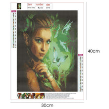 Charger l'image dans la galerie, Fille de papillon - diamant rond complet - 30x40cm