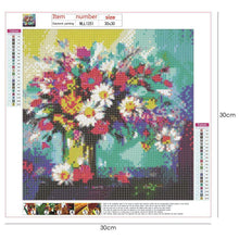 Charger l'image dans la galerie, Bouquet de fleurs - diamant rond complet - 30x30cm