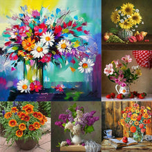 Charger l'image dans la galerie, Bouquet de fleurs - diamant rond complet - 30x30cm